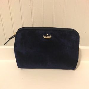 Navy Kate Spade Velvet Cosmetic Bag - new w/o tags